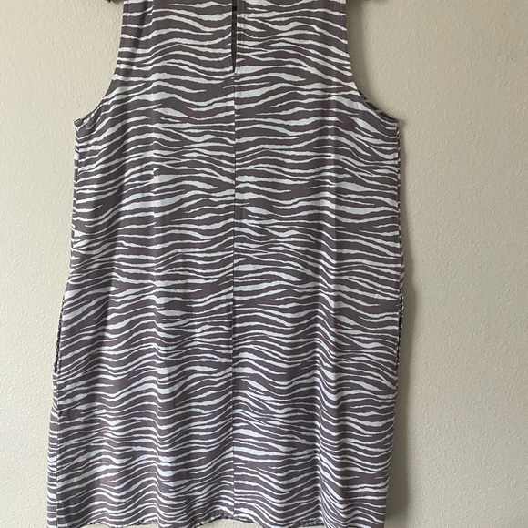 Loft Women’s Sleeveless Zebra Print Linen MidLength Dress White&Brown Size 8 - Picture 11 of 16